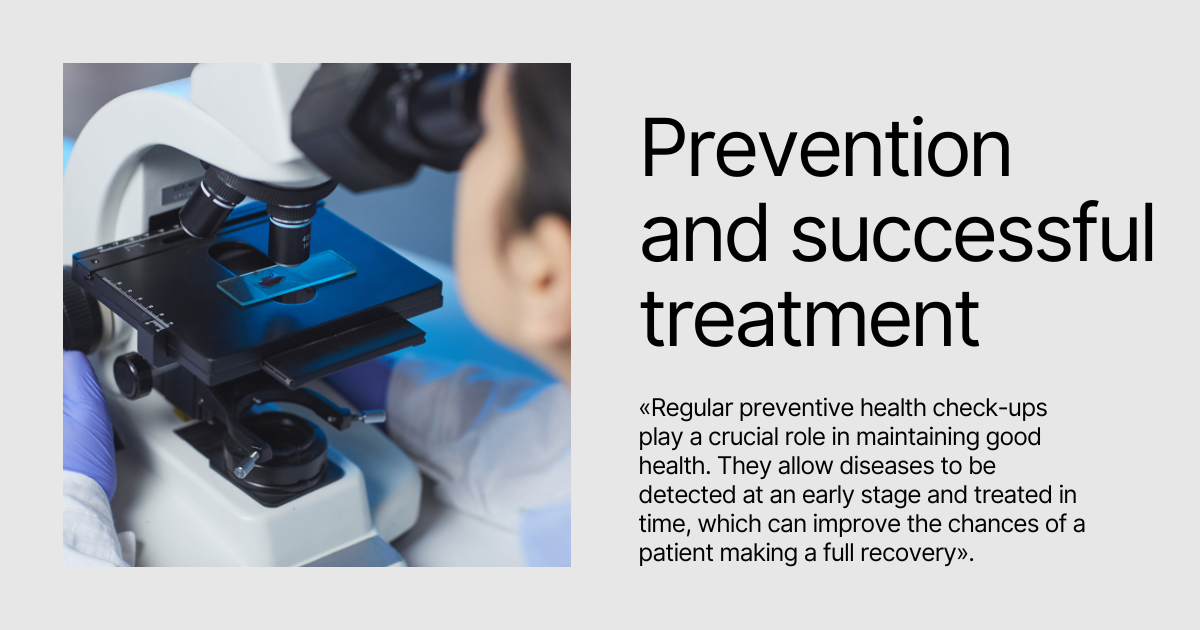 Regular preventive health check-ups play a crucial role in maintaining good health. They allow diseases to be detected at an early stage and treated in time, which can improve the chances of a patient making a full recovery