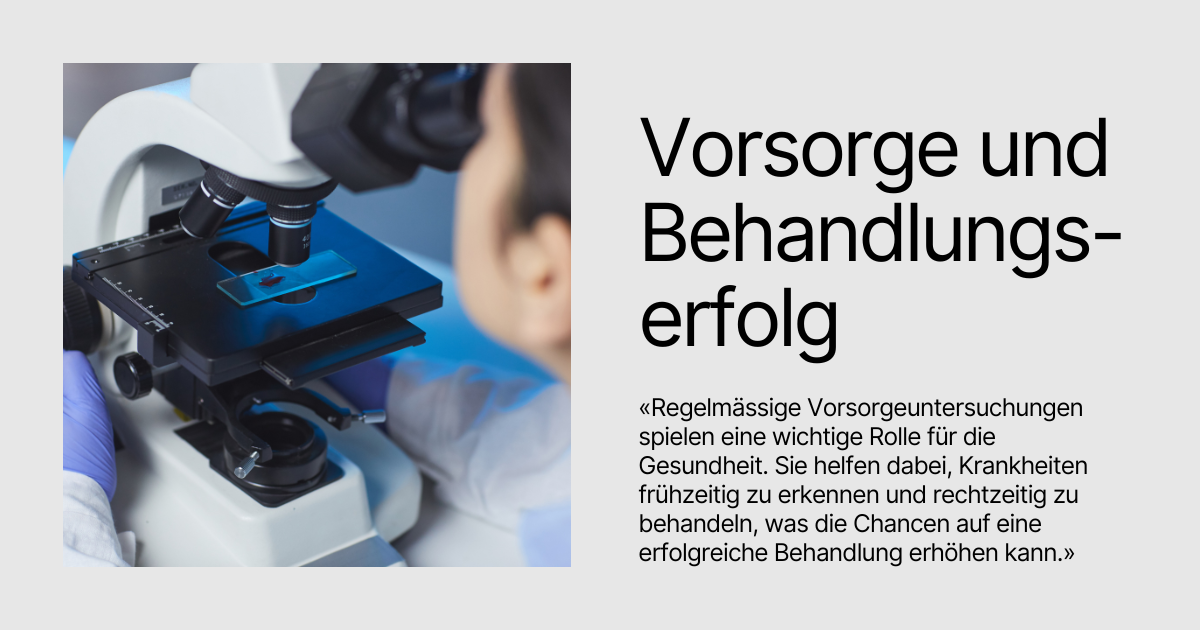 Regelmässige Vorsorgeuntersuchungen spielen eine wichtige Rolle für die Gesundheit. Sie helfen, Krankheiten frühzeitig zu erkennen und rechtzeitig zu behandeln, was die Chancen auf einen Behandlungserfolg erhöhen kann