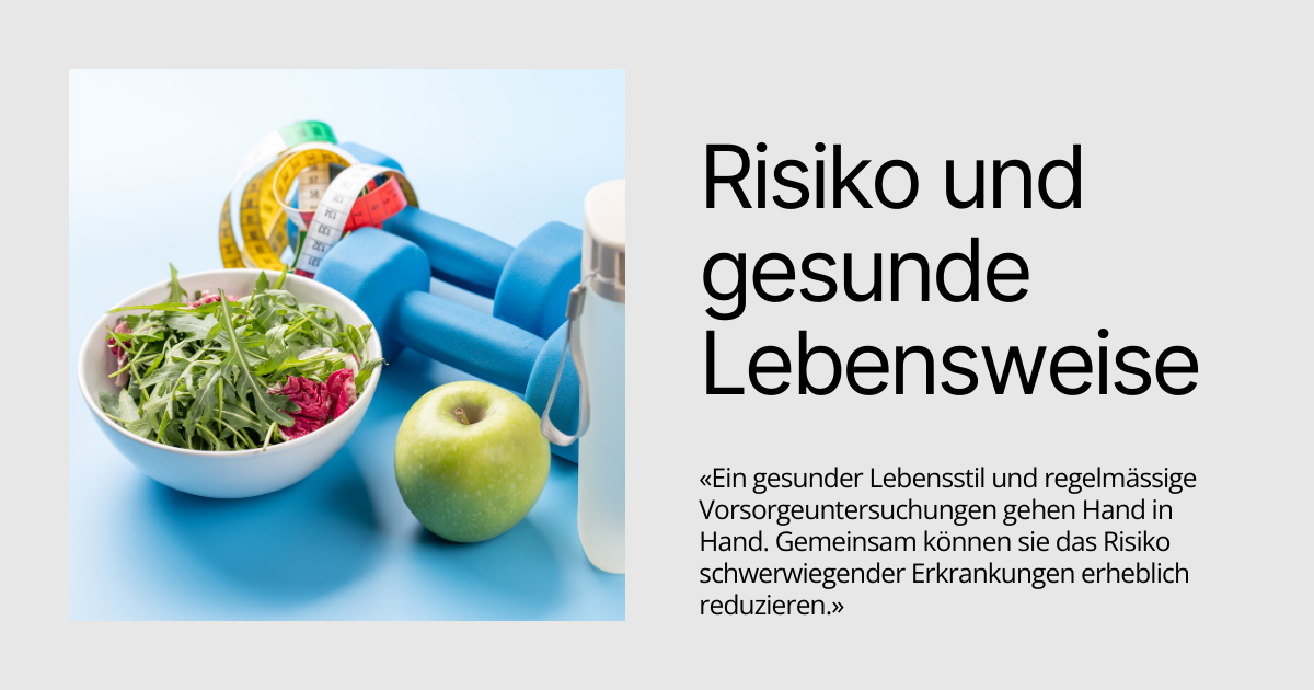 Ein gesunder Lebensstil und regelmässige Vorsorgeuntersuchungen gehen Hand in Hand. Gemeinsam können sie das Risiko schwerwiegender Erkrankungen erheblich reduzieren.»